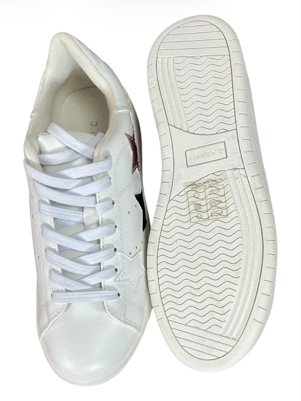 J. Adams Hero White Star Platform Sneakers NWOT Size 6.5